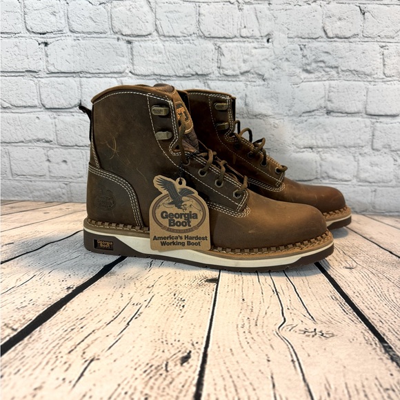 GEORGIA BOOT AMP LT WEDGE WOMEN'S WORK BOOT 7.5 - Picture 1 of 4